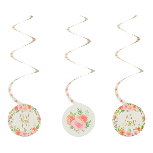 Floral Baby Value Pack Spiral Decorations