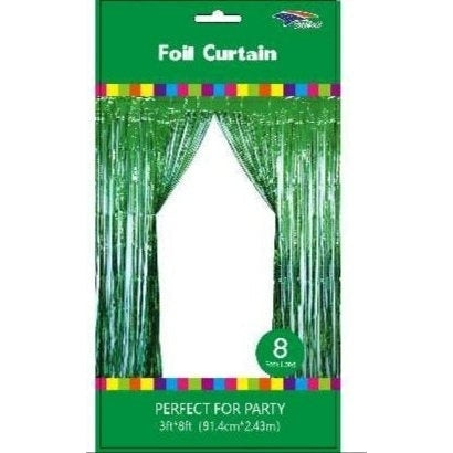 Foil Backdrop Curtain - 3' X 8' Emerald Green