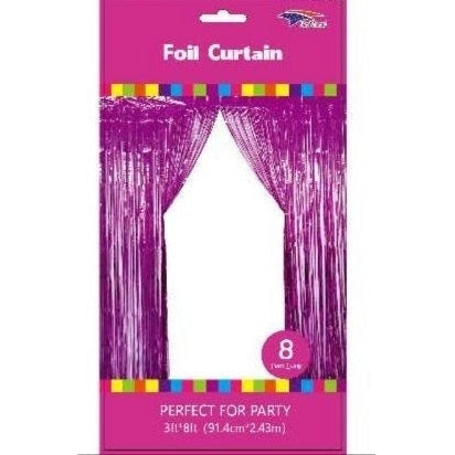 Foil Backdrop Curtain - 3' X 8' Fuchsia