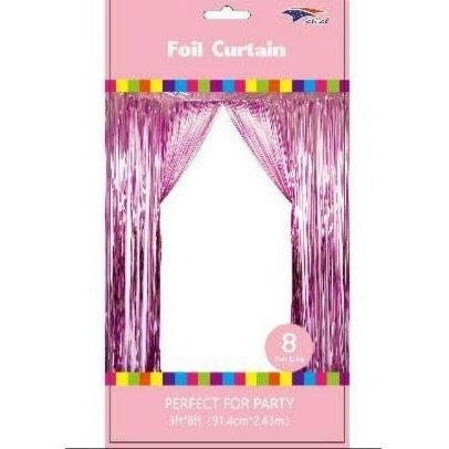 Foil Backdrop Curtain - 3' X 8' Light Pink