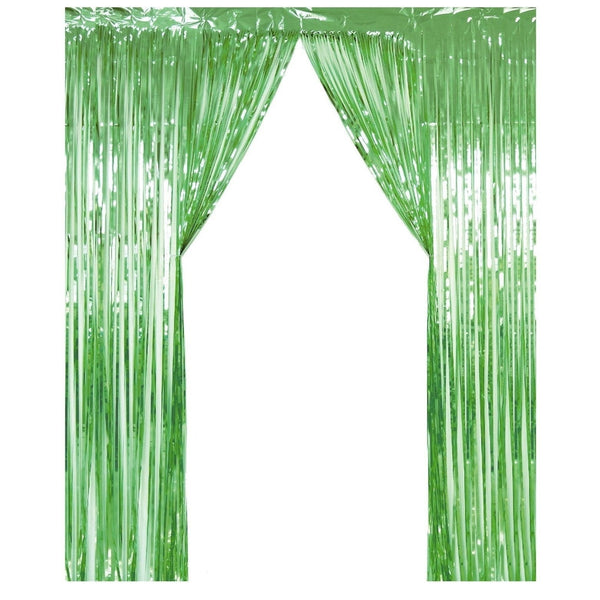 Foil Backdrop Curtain - 3' X 8' Lime Green