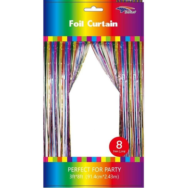 Foil Backdrop Curtain - 3' X 8' Multi Color