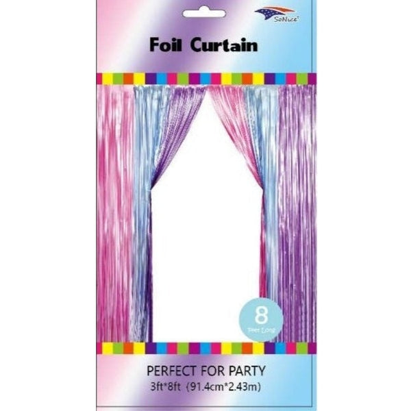 Foil Backdrop Curtain - 3' X 8' Pastel