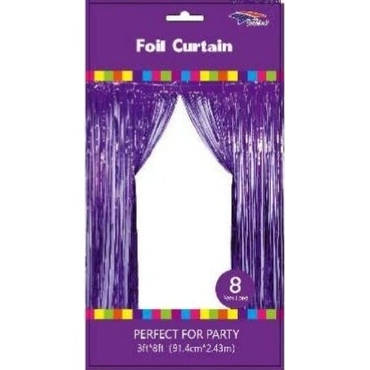 Foil Backdrop Curtain - 3' X 8' Purple