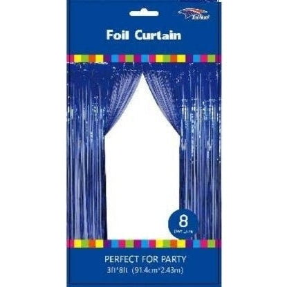Foil Backdrop Curtain - 3' X 8' Royal Blue