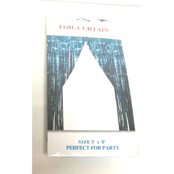 Foil Backdrop Curtain - 3' X 8' Turquoise