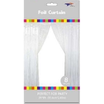 Foil Backdrop Curtain - 3' X 8' White
