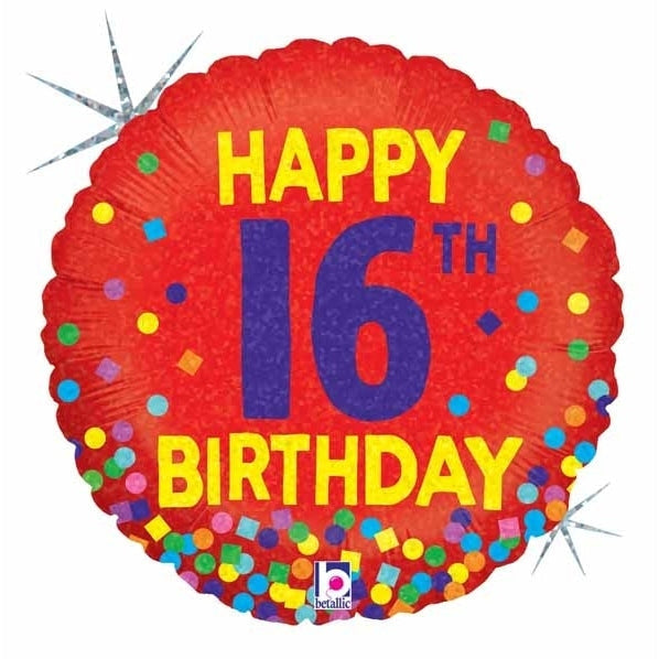 Foil Balloon - 16Th Birthday Confetti