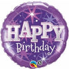 Foil Balloon - Birthday Sprkl Purp