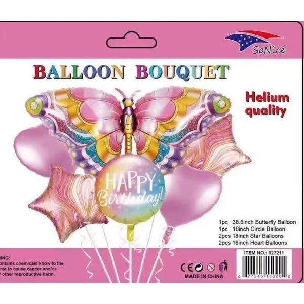 Foil Balloon Bouquet Pastel Butterfly