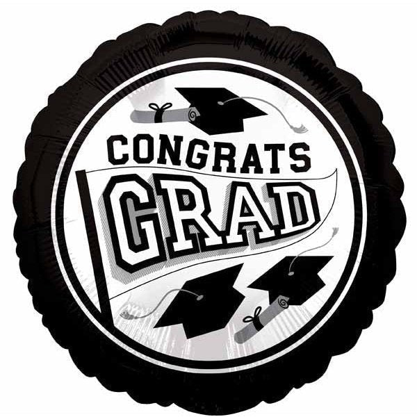 Foil Balloon - Congrats Grad Pennant White