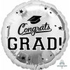 Foil Balloon - Congrats Grad Silver