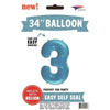 Foil Balloon - Jumbo Number Light Blue 3