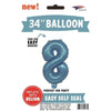 Foil Balloon - Jumbo Number Light Blue 8