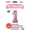Foil Balloon - Jumbo Number Light Pink 1