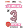 Foil Balloon - Jumbo Number Light Pink 3