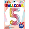 Foil Balloon - Jumbo Number 34" Pastel Rainbow 5