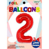 Foil Balloon - Jumbo Number 34" Red 2