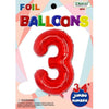 Foil Balloon - Jumbo Number 34" Red 3