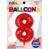 Foil Balloon - Jumbo Number 34" Red 8