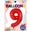 Foil Balloon - Jumbo Number 34" Red 9