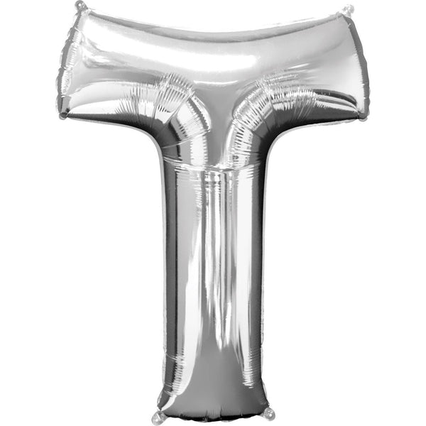 Foil Balloon - Jumbo Silver Letter T