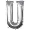 Foil Balloon - Jumbo Silver Letter U