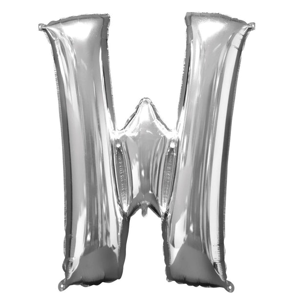 Foil Balloon - Jumbo Silver Letter W