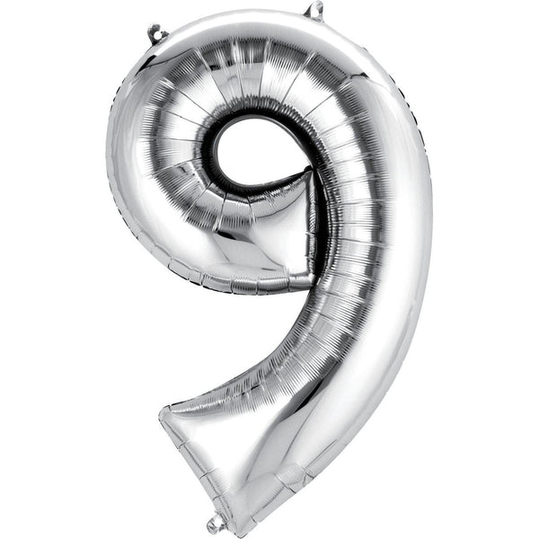 Foil Balloon - Jumbo Silver Number 9