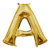 Foil Balloon - Mini Letter Gold A 16 Inch Air-Filled Only