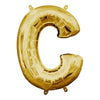 Foil Balloon - Mini Letter Gold C 16 Inch Air-Filled Only
