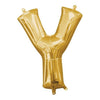 Foil Balloon - Mini Letter Gold Y 16 Inch Air-Filled Only