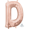Foil Balloon - Mini Letter Rose Gold D 16 Inch Air-Filled Only