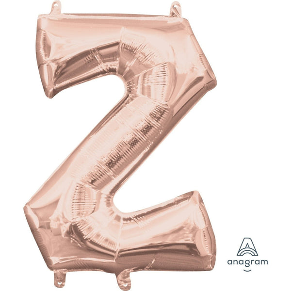 Foil Balloon - Mini Letter Rose Gold Z 16 Inch Air-Filled Only
