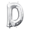 Foil Balloon - Mini Letter Silver D 16 Inch Air-Filled Only