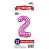 Foil Balloon - Mini Number Light Pink 2