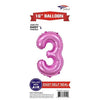Foil Balloon - Mini Number Light Pink 3