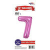 Foil Balloon - Mini Number Light Pink 7