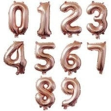 Foil Balloon - Mini Number Rose Gold 8 16 Inch Air-Filled Only, Not Packaged