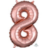 Foil Balloon - Mini Number Rose Gold 8 16 Inch Air-Filled Only