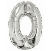 Foil Balloon - Mini Number Silver 0 16 Inch Air-Filled Only, Not Packaged