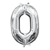 Foil Balloon - Mini Number Silver 0 16 Inch Air-Filled Only