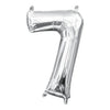 Foil Balloon - Mini Number Silver 7 16 Inch Air-Filled Only