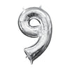 Foil Balloon - Mini Number Silver 9 16 Inch Air-Filled Only