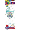 Foil Balloon - Mini Stand Blue Baby Stroller