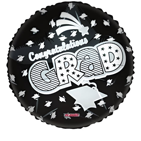 Foil Balloon - Congrats Grad Black