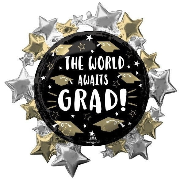 Foil Balloon - Super Shape World Awaits Grad