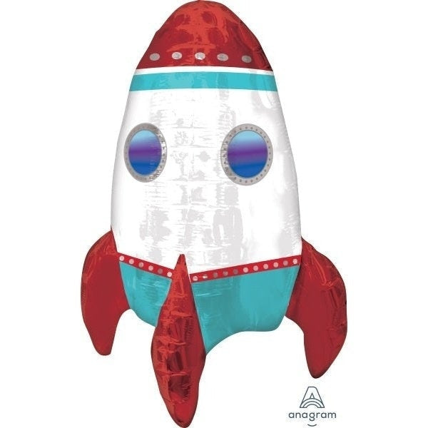 Foil Balloon - Sitter Rocket Ship Air Inflate