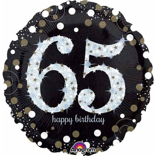 Super Shape Foil Balloon Sparkling Birthday 65