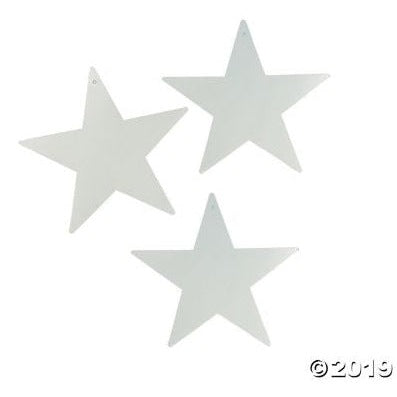 Foil Cutout - 12 Count 12" Star Silver